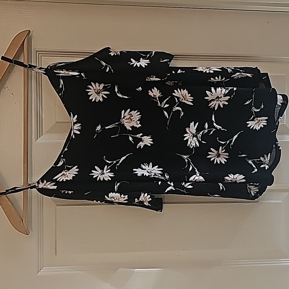 Black Cold Shoulder Dress Shirt